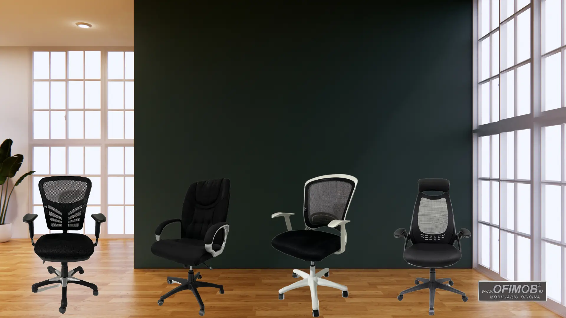 Diversas sillas de oficina en un entorno de oficina